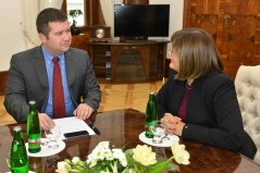 8 October 2014 National Assembly Speaker Maja Gojkovic in meeting with the Speaker of the Chamber of Deputies of the Parliament of the Czech Republic, Jan Hamacek